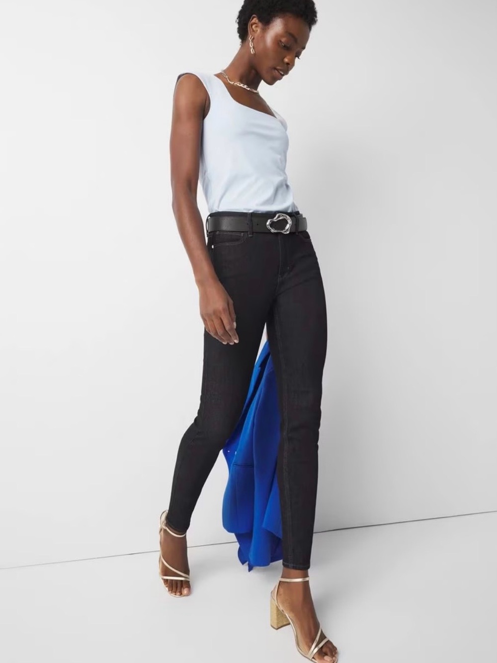 WHBM High Rise Skinny Ankle Sculpt Denim